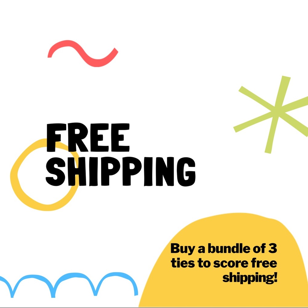Free Shipping today with purchase of 3 ties